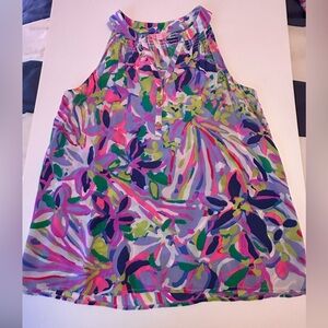 Lilly Pulitzer Bailey Sleeveless Silk Top Women’s Size Medium